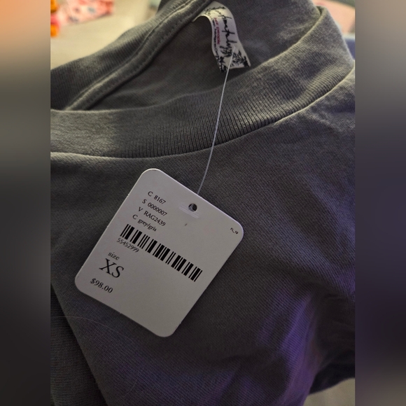 Free People Grey T-Shirt and Biker Shorts Set SIZE: XS - Picture 2 of 3